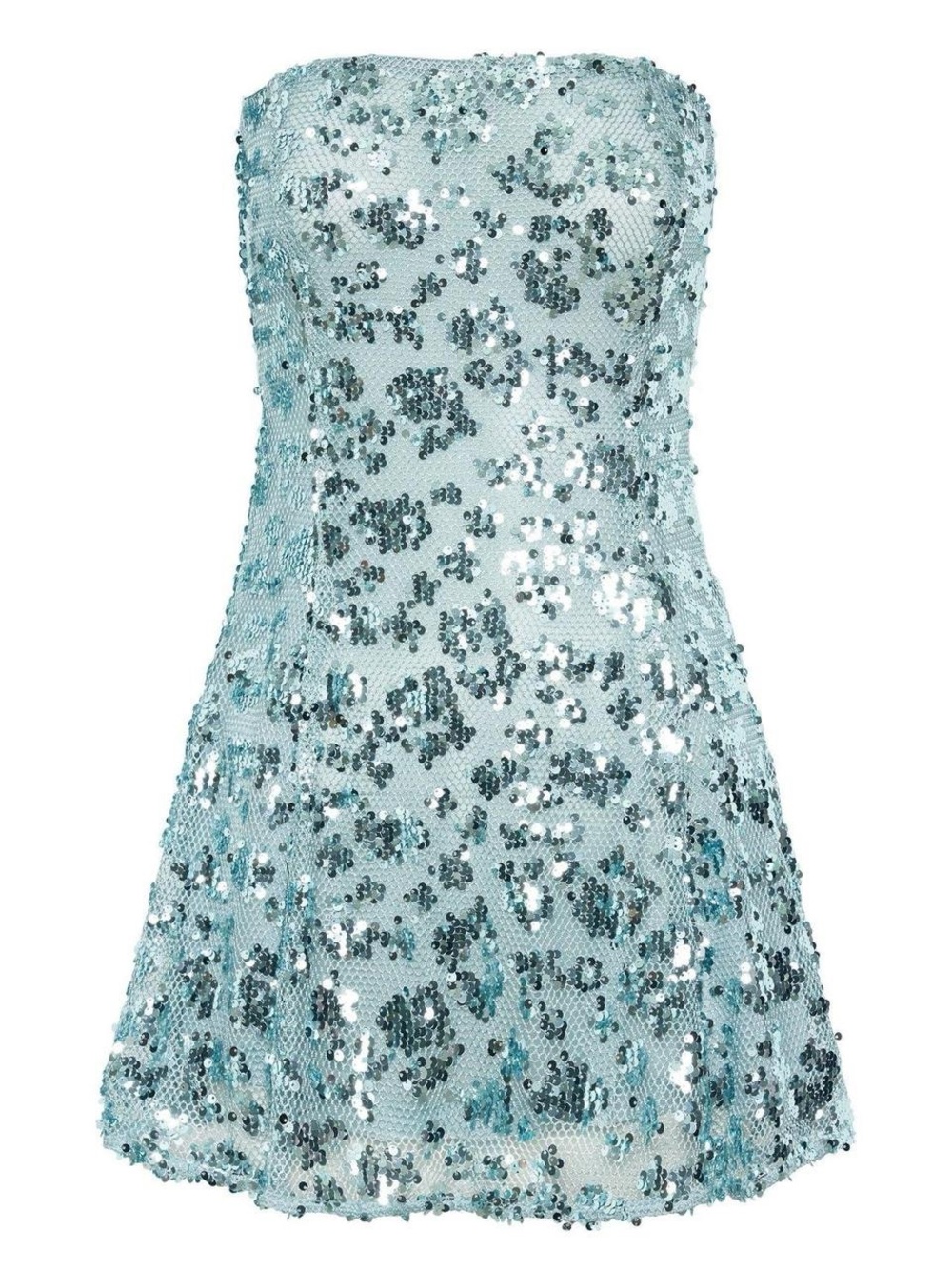 Strapless Light Blue Sequin Mini Dress!